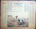 CALENDRIERS DES POSTES PTT 1923 ORIGINAL DEPARTEMENT DU RHONE 69 CHIENS ET CHASSE - Big : 1921-40