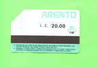 EGYPT - Urmet Phonecard/Arento LE 20.00 - Egitto