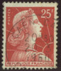 France Yv. N°1011C 25f Rouge Marianne De Muller - Oblitéré - 1955-1961 Marianne De Muller