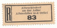 Böhmen Und Mähren / R-label: Albrechtsdorf An Der Adler - Albrechtice Nad Orlici (2x Number: "83" And "34") (BM1-0011) - Autres & Non Classés