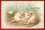 PBA-03 Buon Natale, Joyeux Noël, Enfant Jésus Et L'agneau, Colombes . Pioneer. Cachet Varallo 1907 - Other & Unclassified