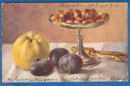 Malerei; Billing M.; Feigen; Quitte Und Nüsse; 1909 Nagyszeben, Sibiu Nach Hosszufalu, Sacele, Romania; Bild1 - Billing, M.