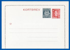 NORWAY PRE-PAID DOUBLE LETTER CARD UNUSED 35 ORE RED + 10 ORE GREEN EXCELLENT CONDITION - Postal Stationery