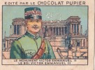 ITALIE Monument Roi VICTOR EMMANUEL III + Texte Au Dos Chromo Publicitaire  Chocolat Pupier Années 35/40 - Chocolat