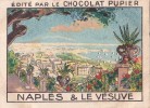 ITALIE NAPLES Et Le VESUVE + Texte Au Dos Chromo Publicitaire  Chocolat Pupier Années 35/40 - Chocolat