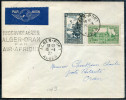 ALGERIE - N° 105 + 114 / LETTRE AVION " 1 Er. VOL ALGER-ORAN PAR AIR AFRIQUE LE 15/4/1937 " - TB - Aéreo