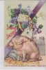 COCHON  & Fer à Cheval  + Sacs D'argent "Je Te Souhaite De Pouvoir En Remuer Comme Lui " Illustration - Cochons