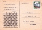 DDR GDR German Chess Correspondence Postcard - Mailed 1983 / Stamp Roma - Chess