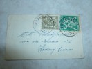 Enveloppe Petite Cachet Trazegnies Avec Contenu (petite Carte De Voeux) - Guerre 40-45 (Lettres & Documents)