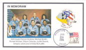 Card In Memorian  Space Shuttle Rocket - América Del Norte
