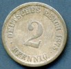 GERMANY 2 PFENNIG 1875 D , UNCLEANED COIN - 2 Pfennig