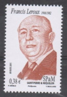 SAINT-PIERRE Et MIQUELON - Personnalité : Francis LEROUX - - Unused Stamps