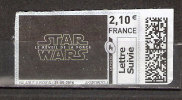 Timbre France Vignette D'affranchissement Lettre Suivie 2.10 €. Star Wars - 2010-... Illustrated Franking Labels