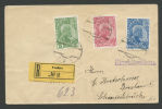 LIECHTENSTEIN, 1ST ISSUE 1912 R-COVER TO BRESLAU, GERMANY - Covers & Documents