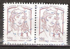 Timbre France Y&T N°4771x2 (02) Oblitéré. Marianne De Ciappa Et Kawena. 50g. Lilas-brun Clair. Cote : 2.10 € - 2013-2018 Marianne (Ciappa-Kawena)