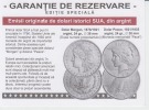 Romania  - Advertising Postcard - USA - United States Of America - Morgan Dollar - Peace Dollar - Monnaies (représentations)