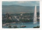 Carte Postale  GENEVE 1966  LA RADE DEPUIS COLOGNY SUISSE  JET D'EAU Etat MOYEN - Cologny