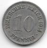 Empire 10 Pfennig 1914 G  Km 12  Xf - 10 Pfennig