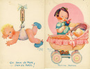 Lot De 2 Cpa  Petite Maman  Qui Bien Se Pèse Bien Se Porte  Illustrateur Beatrice Mallet - Mallet, B.