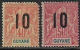 Guyane Française Neufs Avec Charniére, Surcharger, No: 71 à 72, Coté 5,50 Euros, Y Et T,  MINT HINGED, SURCHARGED - Nuevos