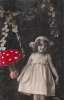 CPA MUSHROOM, CLOVER, GIRL - Pilze