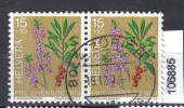 Schweiz, Zst. PJ 248, Mi. 1042 O Seidelbast Paar - Plantes Toxiques