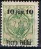 Sello 10 Pf, Sobrecarga Varsovia, POLONIA (Polska) , Num 2 * - Ongebruikt