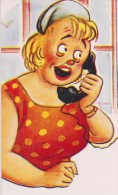 ILLUSTR. Dame Téléphonant  à Jeune Femme Nue Sortant Du Bain " Don't  Bother To Change-come Just As You Are !" - Hedendaags (vanaf 1950)