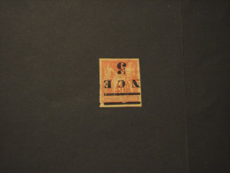 N. CALEDONIA - 1883/4 PITTORICA 5 C. Su 40 C., Soprastampa Capovolta - NUOVO S.G. - Unused Stamps