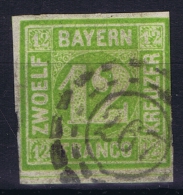 BAYERN:  Mi Nr 12 , Yvert 13 Used 1862  Mühlradstempel 267 Landau - Oblitérés