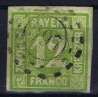 BAYERN:  Mi Nr 12 , Yvert 13 Used 1862  Mühlradstempel 397 Pirmasens PF - Usados