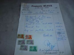 FF2 LC141 Facture François Bleux Chênée 1950 Avec Timbres Fiscaux - 1950 - ...