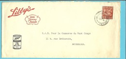 762 Op Brief Met Stempel BRUXELLES, Met Reclame LIBBY'S / 100 FAMOUS FOODS / TOMATO JUICE - 1948 Export