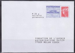 = Postréponse Lettre Prioritaire M20g Validité Permanente Beaujard Fondation De L'Avenir Neuf Type Marianne 4566 - PAP: Ristampa/Beaujard