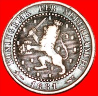 * RAMPANT LION (1878-1900): NETHERLANDS ★ 1 CENT 1881! WILLIAM III (1849-1890) LOW START★NO RESERVE! - 1849-1890: Willem III.