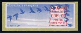 ATM, LSA, CROUZET, PAPIER JUBERT, 6.00 SANS MENTION, BUREAU DE PARIS ITALIE, C001 75513. - 1990 Type « Oiseaux De Jubert »