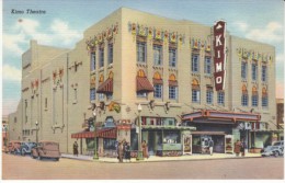 Albuquerque New Mexico, Kimo Theater, Street Scene C1930s Vintage Curteich Linen Postcard - Albuquerque