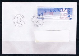 ATM, LSA, CROUZET, PAPIER JUBERT, PLI,  LETTRE 2.50, BUREAU DE PARIS ITALIE, C001 75513. - 1990 Type « Oiseaux De Jubert »