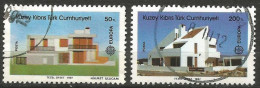 Turkish Cyprus 1987 - Mi. 205-06 O, Modern House, Architect Ahmet Vural Behaeddin | Architecture | C.E.P.T. / Europe - Oblitérés