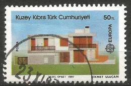 Turkish Cyprus 1987 - Mi. 205A O, Modern House, Architect Ahmet Vural Behaeddin | Architecture | C.E.P.T. / Europe - Oblitérés