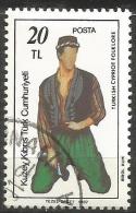 Turkish Cyprus 1987 - Mi. 207 O, Man Sitting | Folk Clothing - Gebraucht