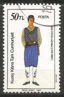 Turkish Cyprus  1987 - Mi. 208 O, Man Standing | Folk Clothing - Gebraucht