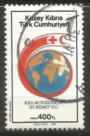 Turkish Cyprus 1988 - Mi. 238 O, Red Cross And Red Crescent | Globe / Earth | Band-aid | Healthcare - Gebruikt