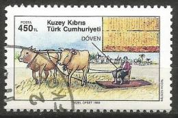 Turkish Cyprus 1989 - Mi. 269 O, Threshing Device | Agriculture | Ox - Oblitérés
