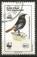 Turkish Cyprus 1990 - Mi. 277 O, Black Redstart (Phoenicurus Ochruros) | Animals (Fauna) | Birds | WWF | Wildlife - Used Stamps