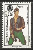 Turkish Cyprus 1991 - Mi. 299 O, Turk-Cypriot Costume | Folklore | Suits And Costumes | Surcharge - Used Stamps