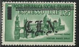 ITALY ITALIA 1945 CLN TORINO ESPRESSO DUOMO DI PALERMO CATHEDRAL SPECIAL DELIVERY OVERPRINTED SOPRASTAMPATO MNH - Comitato Di Liberazione Nazionale (CLN)