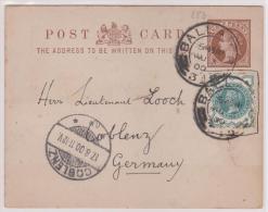 GREAT BRITAIN - 1900 - Uprated QV Postal Card - Ballater, SCOTLAND To Germany - Material Postal