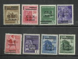 ITALY ITALIA 1945 CLN BARGE MONUMENTS DESTROYED OVERPRINTED MONUMENTI DISTRUTTI SERIE COMPLETA SOPRASTAMPATA MNH - Comité De Libération Nationale (CLN)