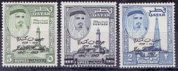 1964 QATAR Definitive El-Sheikh Ahmed Bin Ali Al-Thani  Overprint John F. Kennedy 3 Values   MNH (Or Best Offer) - Qatar